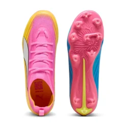 PUMA Ultra 6 Pro Gras / Kunstgras Voetbalschoenen (MG) Kids Felroze Blauw Geel