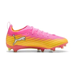 PUMA Ultra 6 Pro Gras / Kunstgras Voetbalschoenen (MG) Kids Felroze Blauw Geel