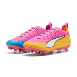 PUMA Ultra 6 Pro Gras / Kunstgras Voetbalschoenen (MG) Kids Felroze Blauw Geel
