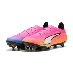 PUMA Ultra 6 Ultimate Carbon Gras Voetbalschoenen (FG) Felroze Blauw Geel