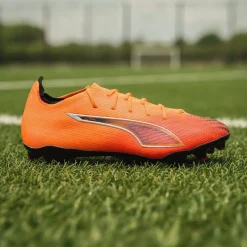 PUMA Ultra 6 Ultimate Carbon Gras Voetbalschoenen (FG) Dames Oranje Zwart Zilver