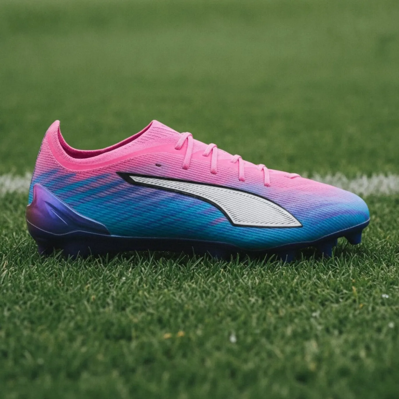PUMA Ultra 6 Ultimate Gras Voetbalschoenen (FG) Felroze Blauw Geel