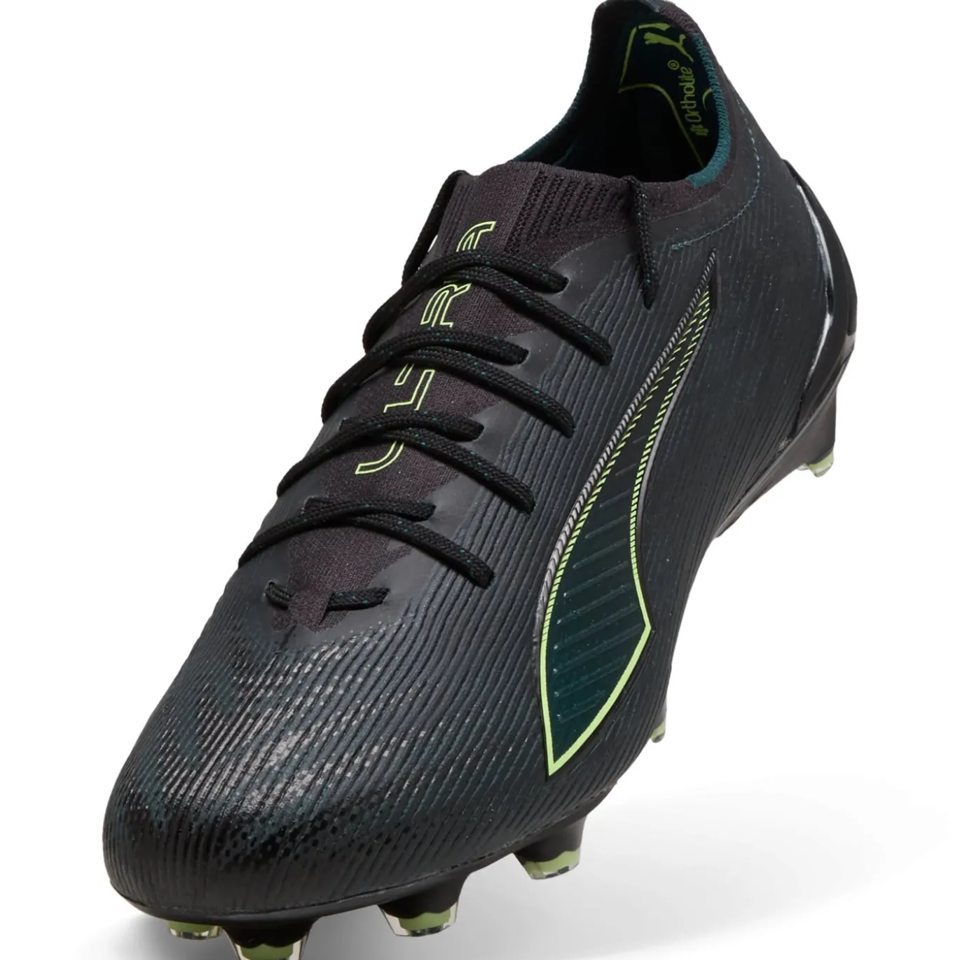 PUMA Ultra 6 Ultimate Gras Voetbalschoenen (FG) Zwart Donkergroen Lichtgroen