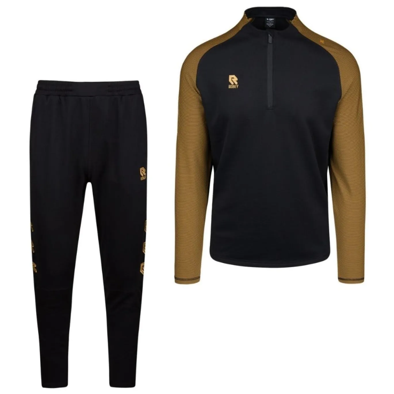 Robey Performance Half-Zip Trainingspak Kids Zwart Goud