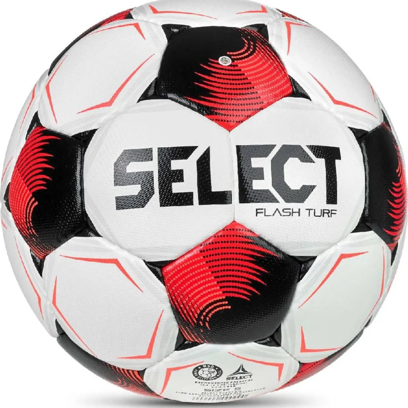 Select Flash Turf V26 Voetbal Maat 5 Wit Zwart Felrood