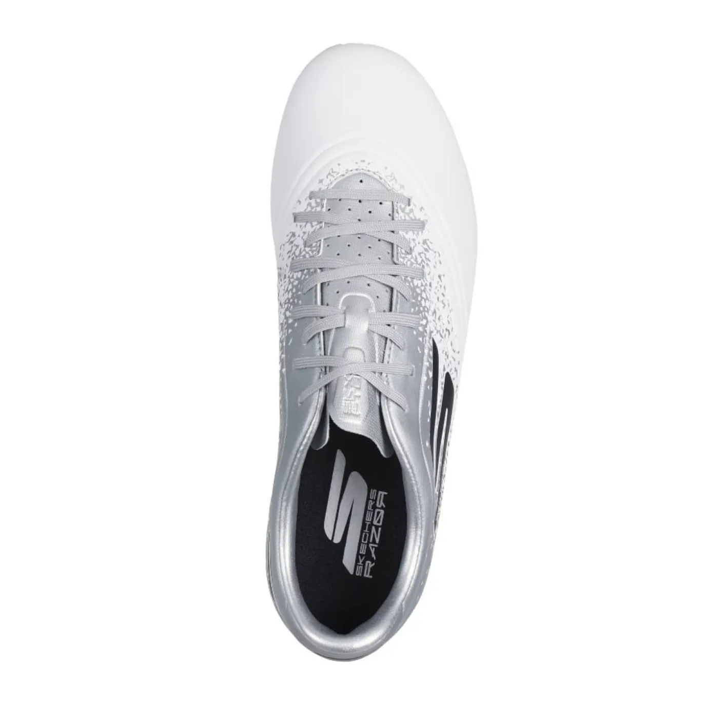 Skechers Razor 1.5 Academy Gras Voetbalschoenen (FG) Wit Zilver Zwart