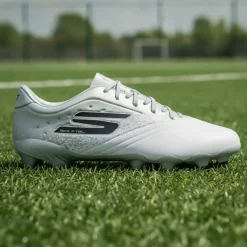 Skechers Razor 1.5 Academy Gras Voetbalschoenen (FG) Wit Zilver Zwart