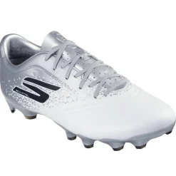 Skechers Razor 1.5 Academy Gras Voetbalschoenen (FG) Wit Zilver Zwart