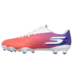Skechers Razor 2 Academy Gras Voetbalschoenen (FG) Wit Felrood Blauw Roze