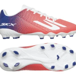 Skechers Razor 2 Academy Gras Voetbalschoenen (FG) Wit Felrood Blauw Roze