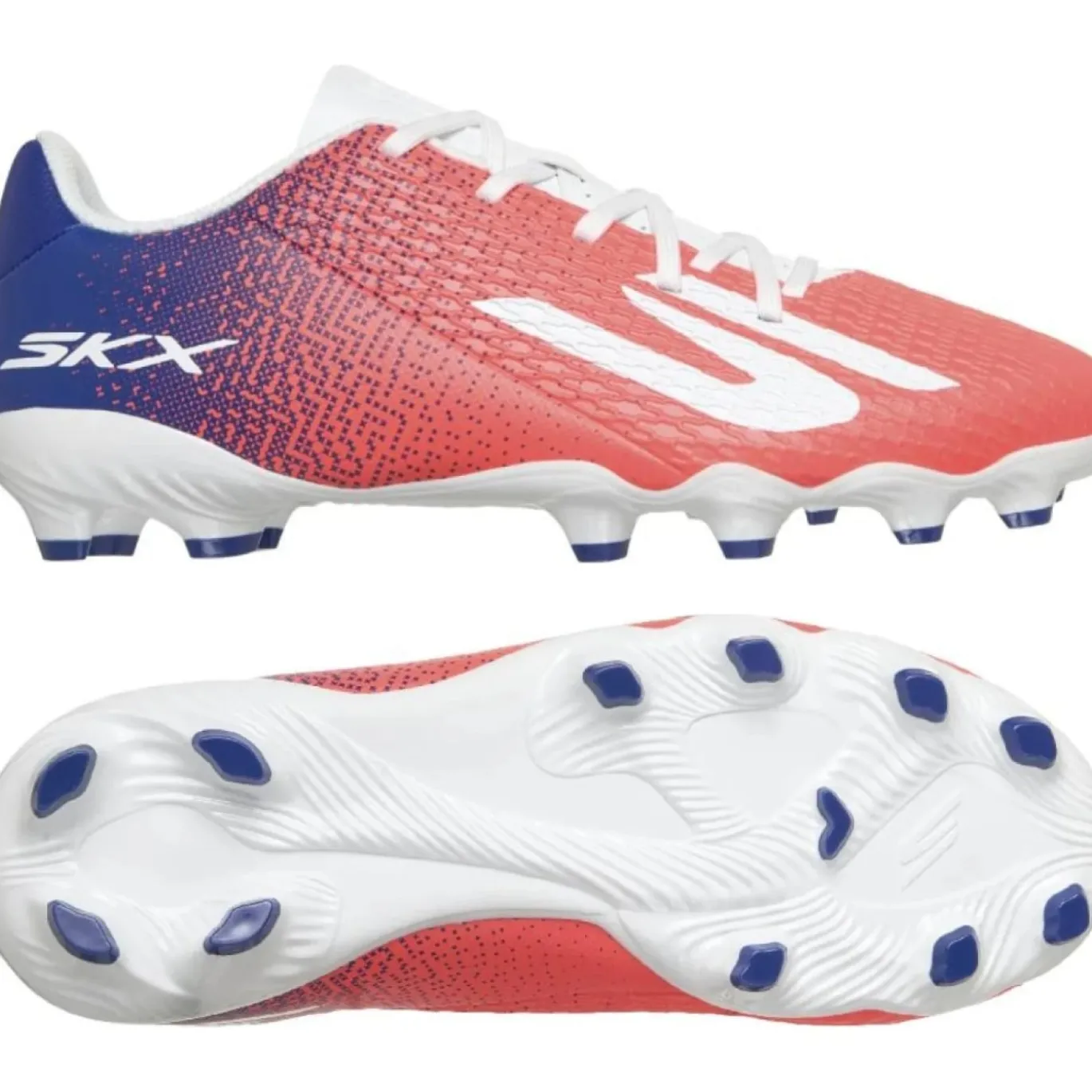 Skechers Razor 2 Academy Gras Voetbalschoenen (FG) Wit Felrood Blauw Roze