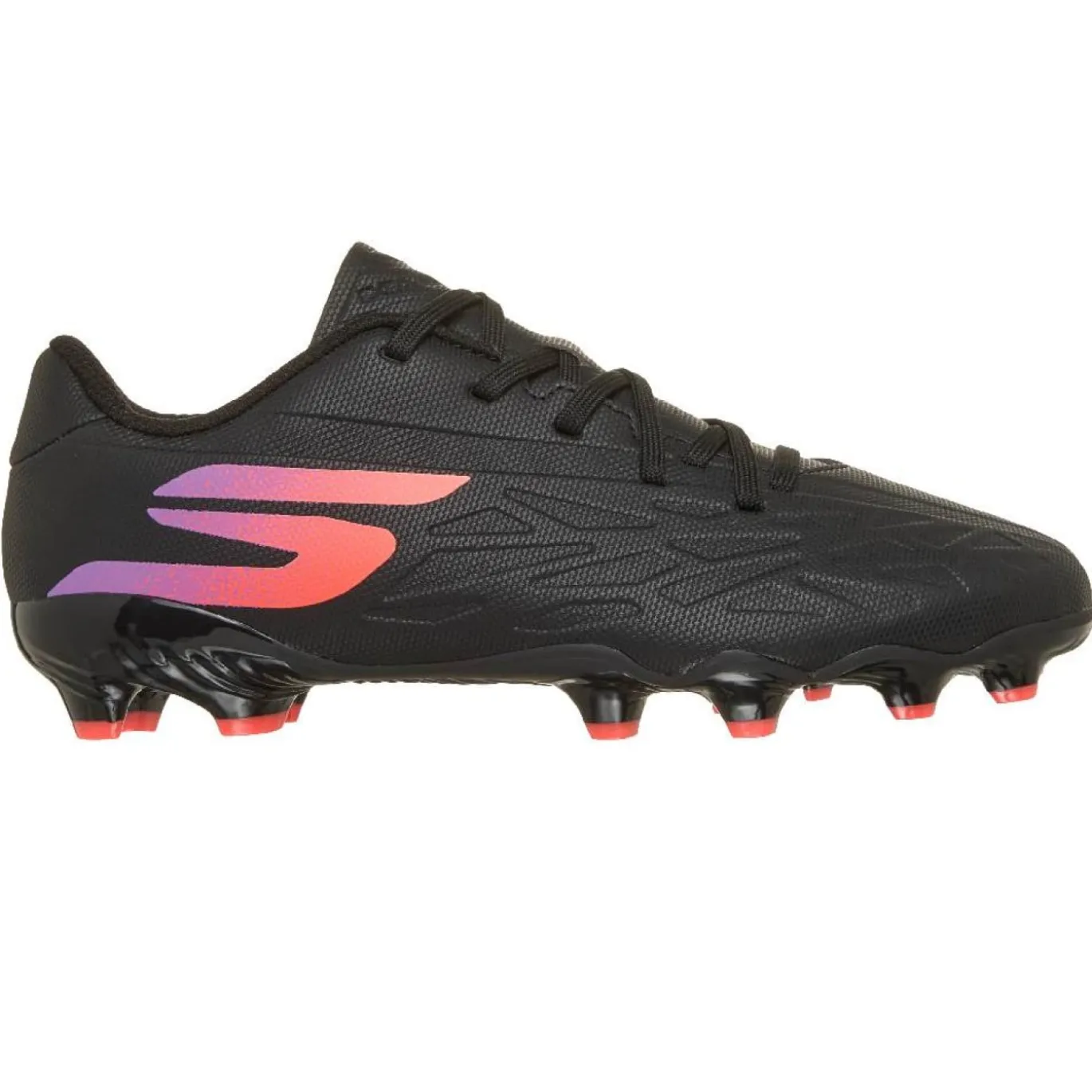 Skechers Razor 2 Low Gras / Kunstgras Voetbalschoenen (MG) Kids Zwart Paars Neon