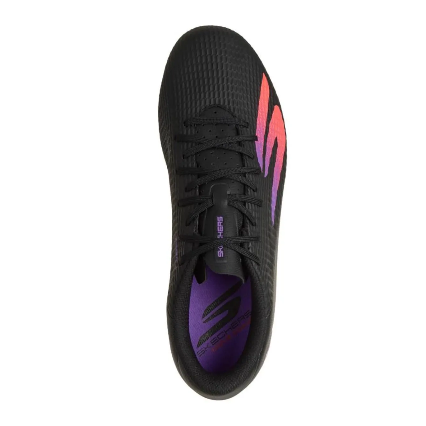 Skechers SKX_2 Low Academy Gras Voetbalschoenen (FG) Zwart Paars Neon