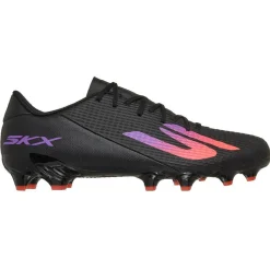 Skechers SKX_2 Low Academy Gras Voetbalschoenen (FG) Zwart Paars Neon