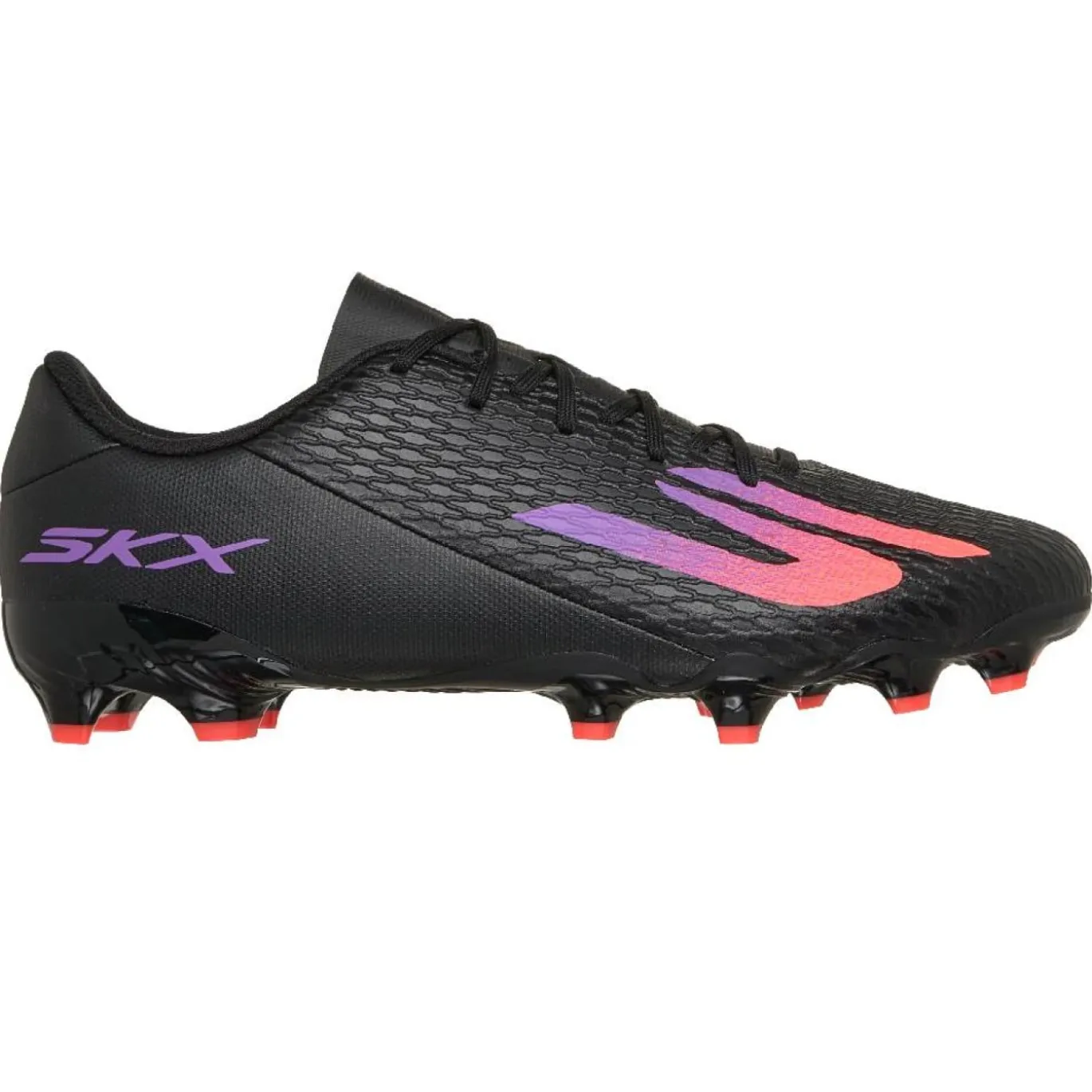 Skechers SKX_2 Low Club Gras / Kunstgras Voetbalschoenen (MG) Zwart Paars Neon