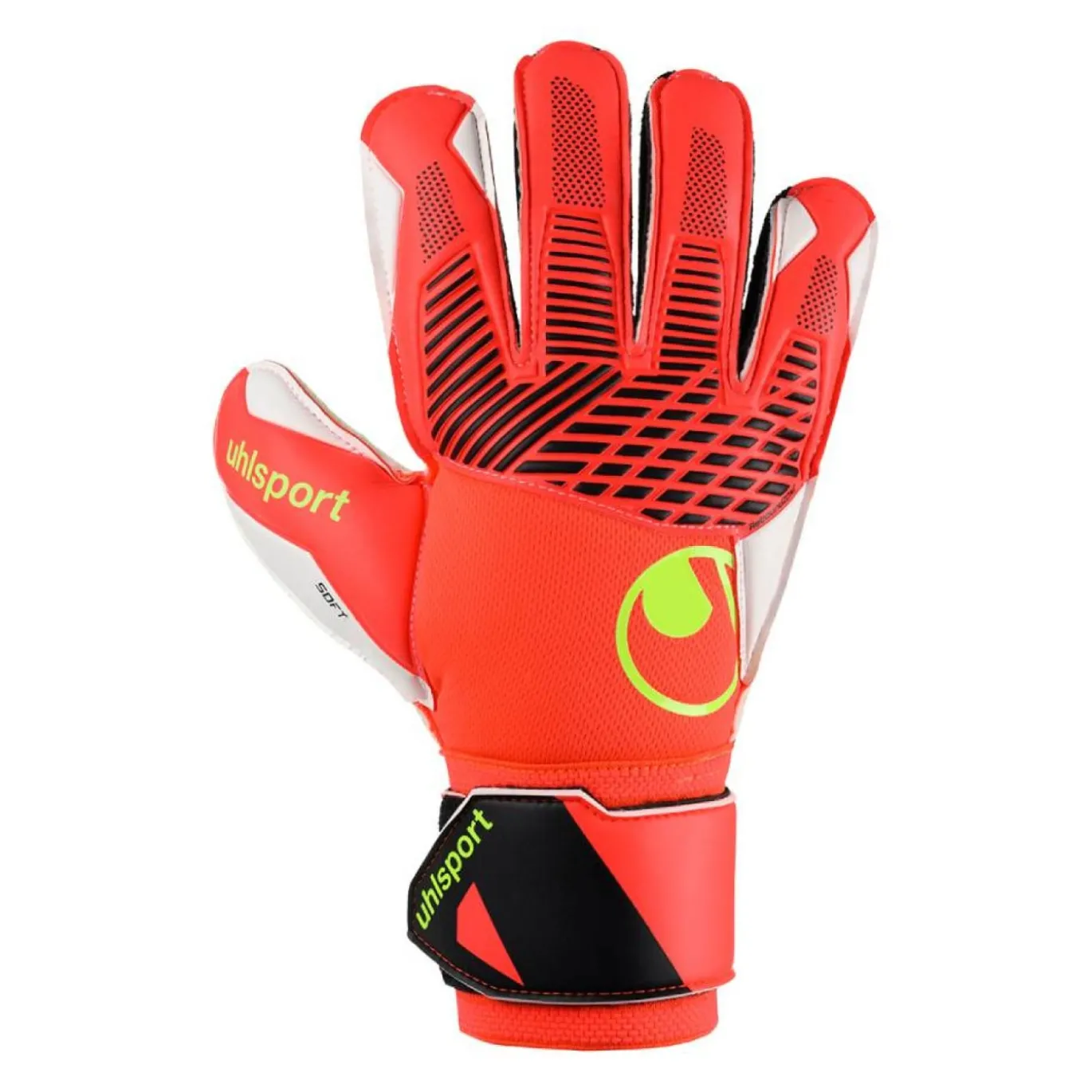 Uhlsport FM Soft Flex Frame Keepershandschoenen Kids Felrood Zwart Felgeel