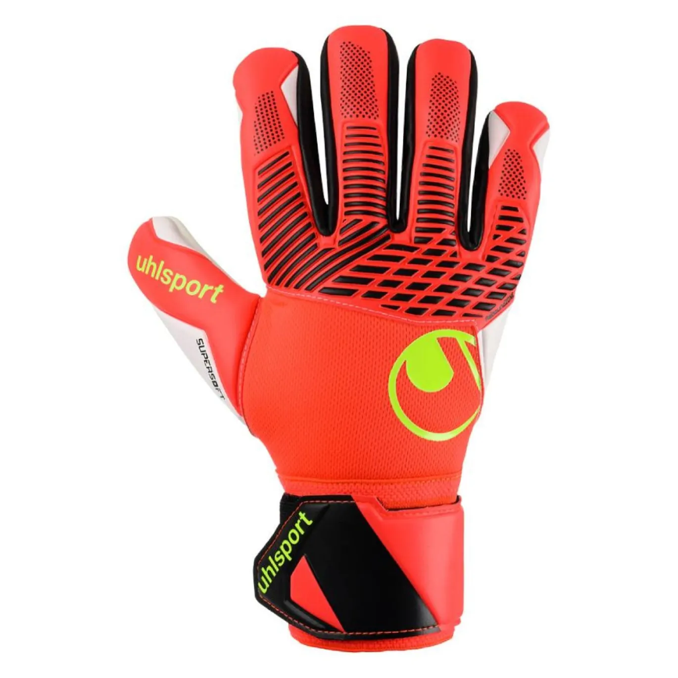 Uhlsport FM Supersoft HN Keepershandschoenen Felrood Zwart Felgeel