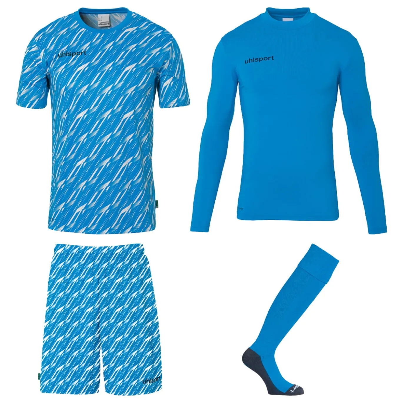 Uhlsport Progressive Keeperstenue Pack Kids Blauw