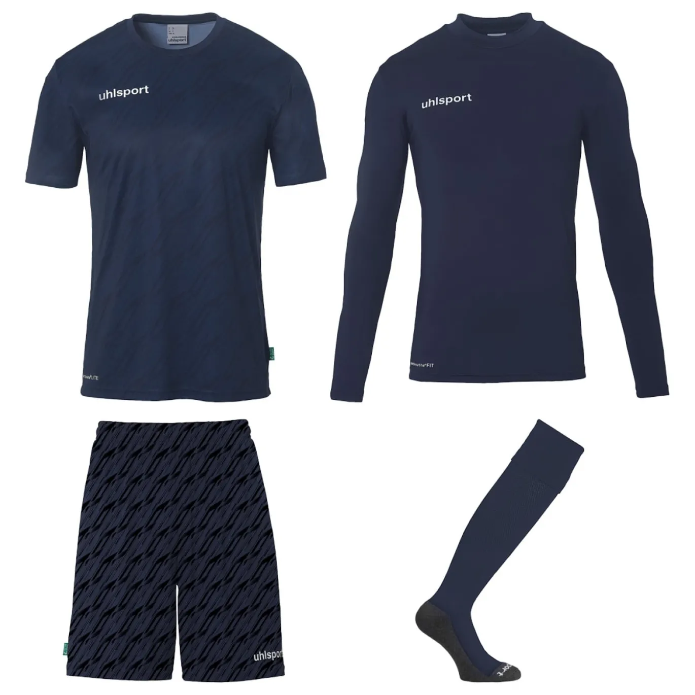 Uhlsport Progressive Keeperstenue Pack Kids Donkerblauw