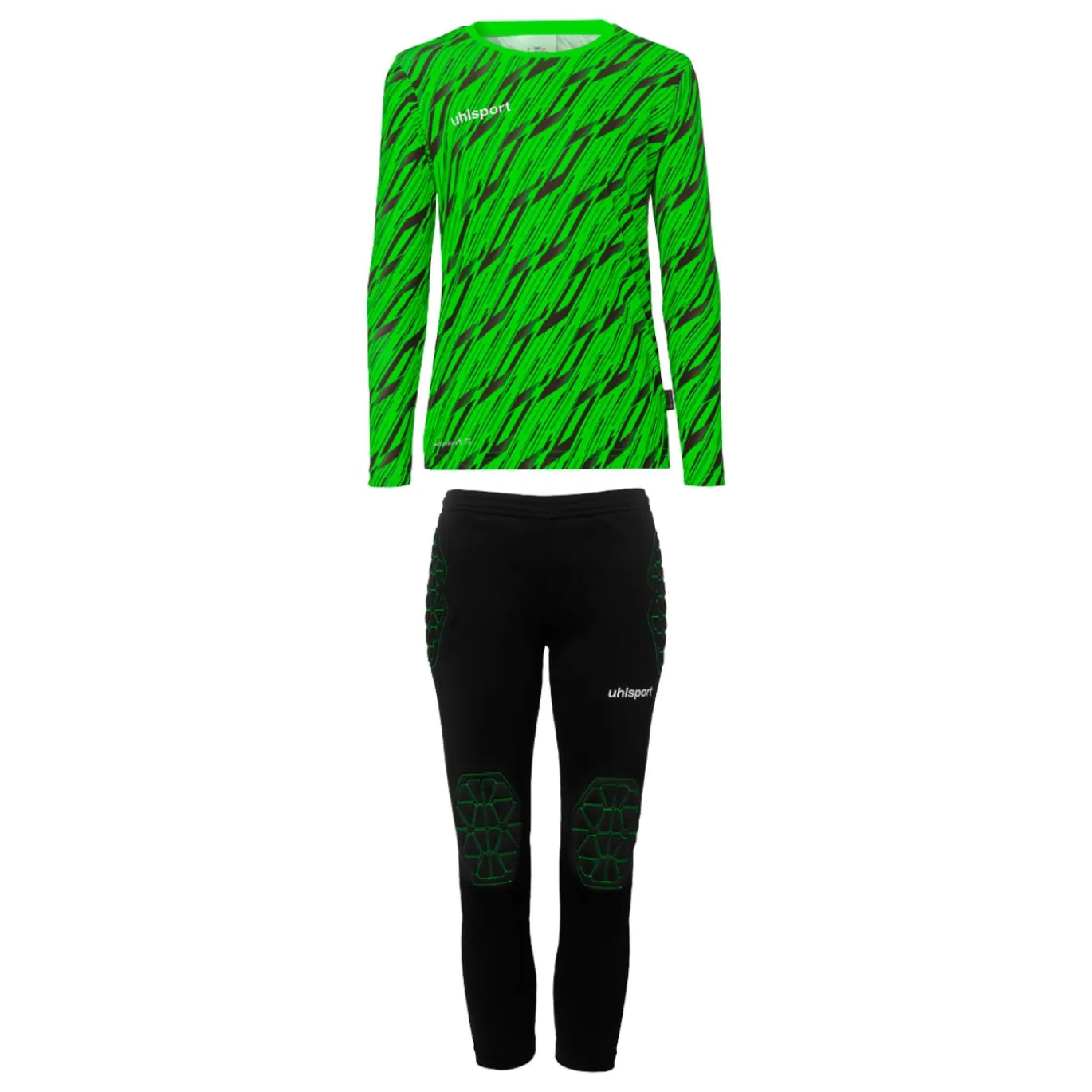 Uhlsport Progressive Keepersset Lange Mouwen Kids Felgroen Zwart