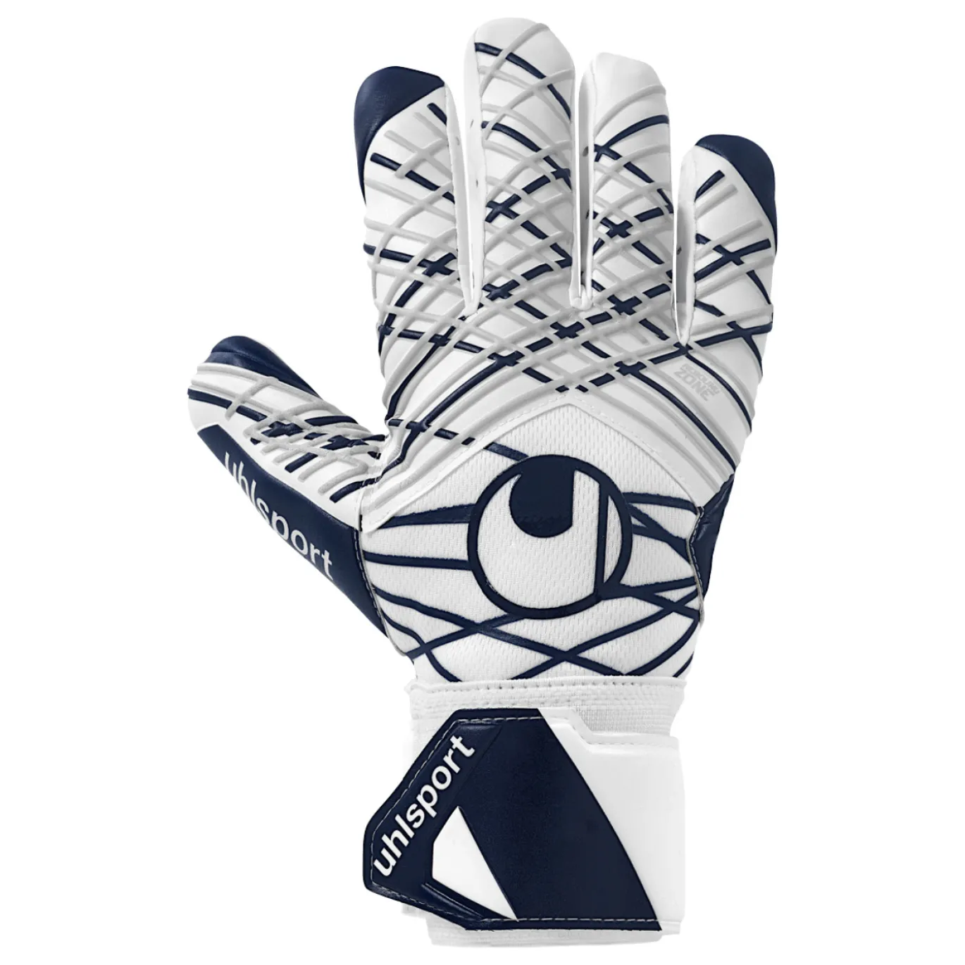 Uhlsport Supersoft HN Keepershandschoenen Wit Donkerblauw Grijs