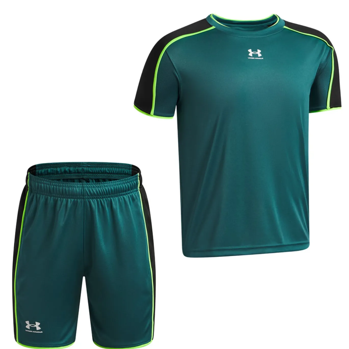 Under Armour Challenger Trainingsset Kids Donkergroen Lichtgroen Wit