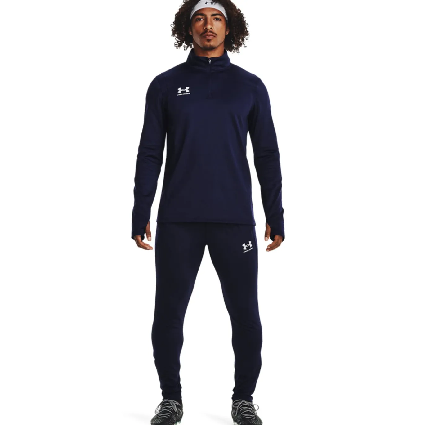 Under Armour Challenger Trainingstrui 1/4-Zip Donkerblauw Wit