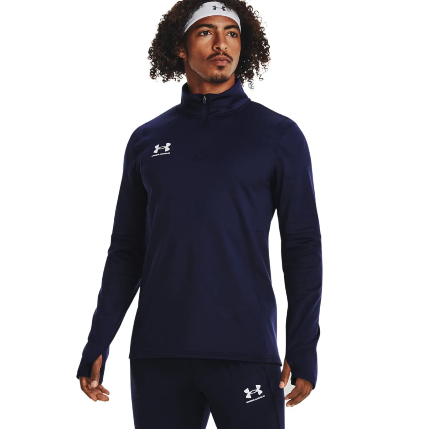 Under Armour Challenger Trainingstrui 1/4-Zip Donkerblauw Wit
