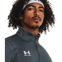 Under Armour Challenger Trainingstrui 1/4-Zip Donkergrijs Wit