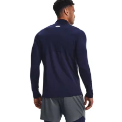 Under Armour ColdGear Fitted Ondershirt Lange Mouwen Donkerblauw Wit