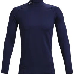 Under Armour ColdGear Fitted Ondershirt Lange Mouwen Donkerblauw Wit
