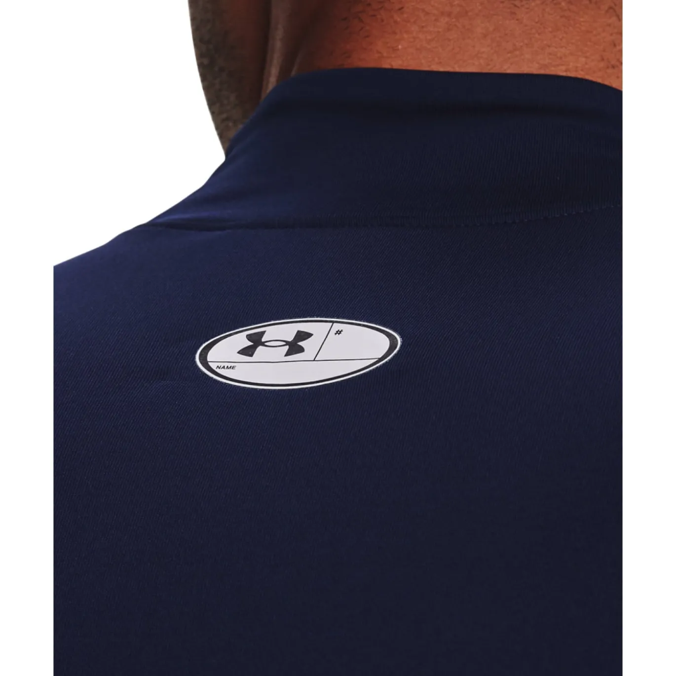 Under Armour ColdGear Fitted Ondershirt Lange Mouwen Donkerblauw Wit