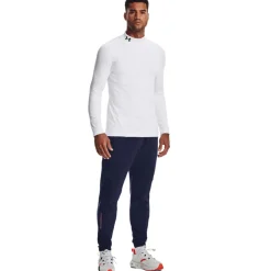Under Armour ColdGear Fitted Ondershirt Lange Mouwen Wit Zwart