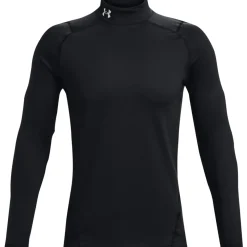 Under Armour ColdGear Fitted Ondershirt Lange Mouwen Zwart Wit