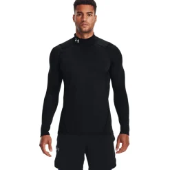 Under Armour ColdGear Fitted Ondershirt Lange Mouwen Zwart Wit