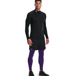 Under Armour ColdGear Fitted Ondershirt Lange Mouwen Zwart Wit