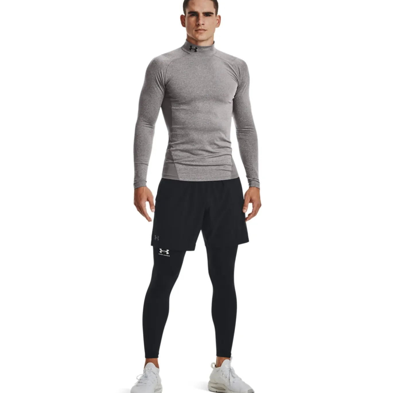 Under Armour Cold Gear Ondershirt Grijs Zwart