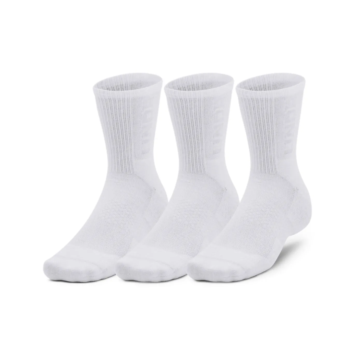 Under Armour Crew Sportsokken 3-Pack Wit Grijs