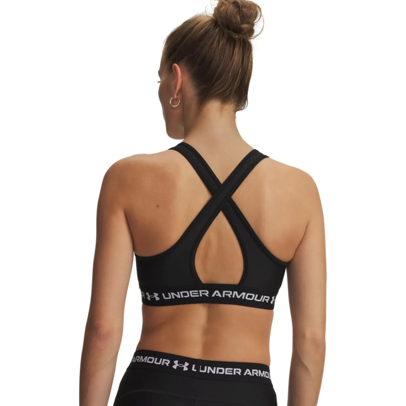 Under Armour Crossback Sportbeha Dames Zwart Wit
