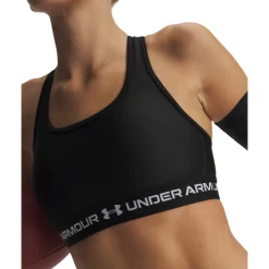 Under Armour Crossback Sportbeha Dames Zwart Wit