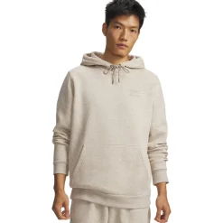 Under Armour Essential Icon Fleece Trainingspak Hooded Lichtgrijs Beige