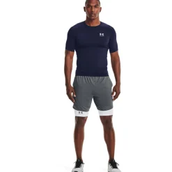 Under Armour HeatGear Ondershirt Donkerblauw Wit