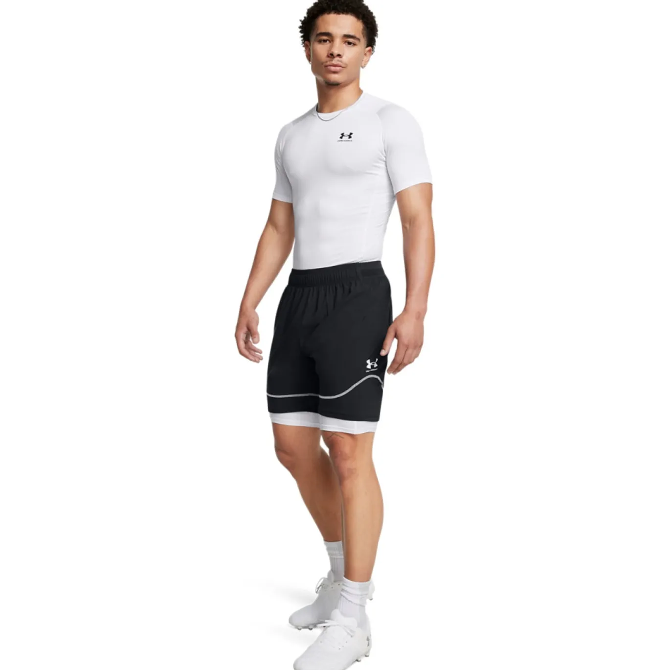 Under Armour HeatGear Ondershirt Wit Zwart
