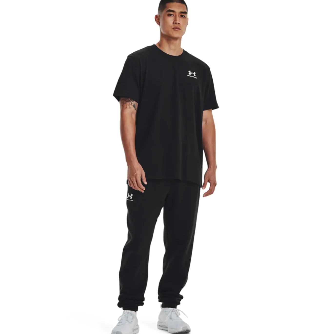Under Armour Heavyweight T-Shirt Logo Zwart Wit