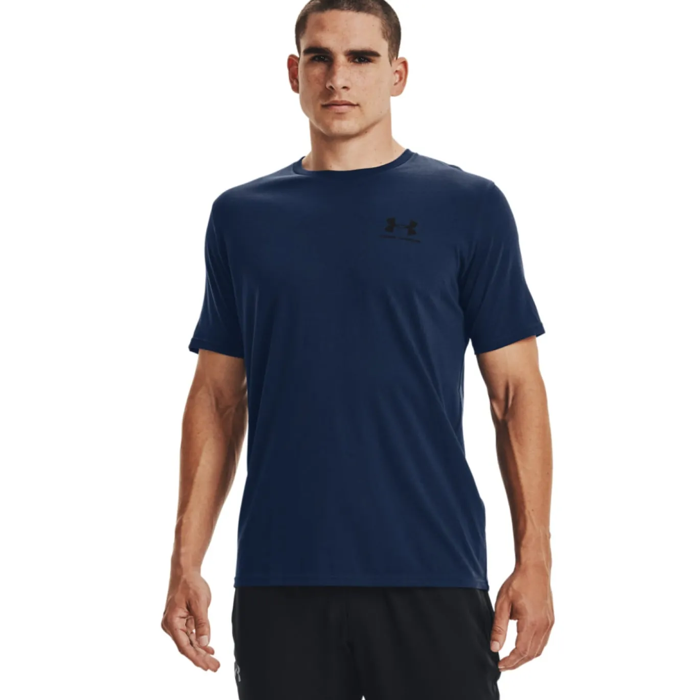 Under Armour Left Chest Logo T-Shirt Donkerblauw Zwart
