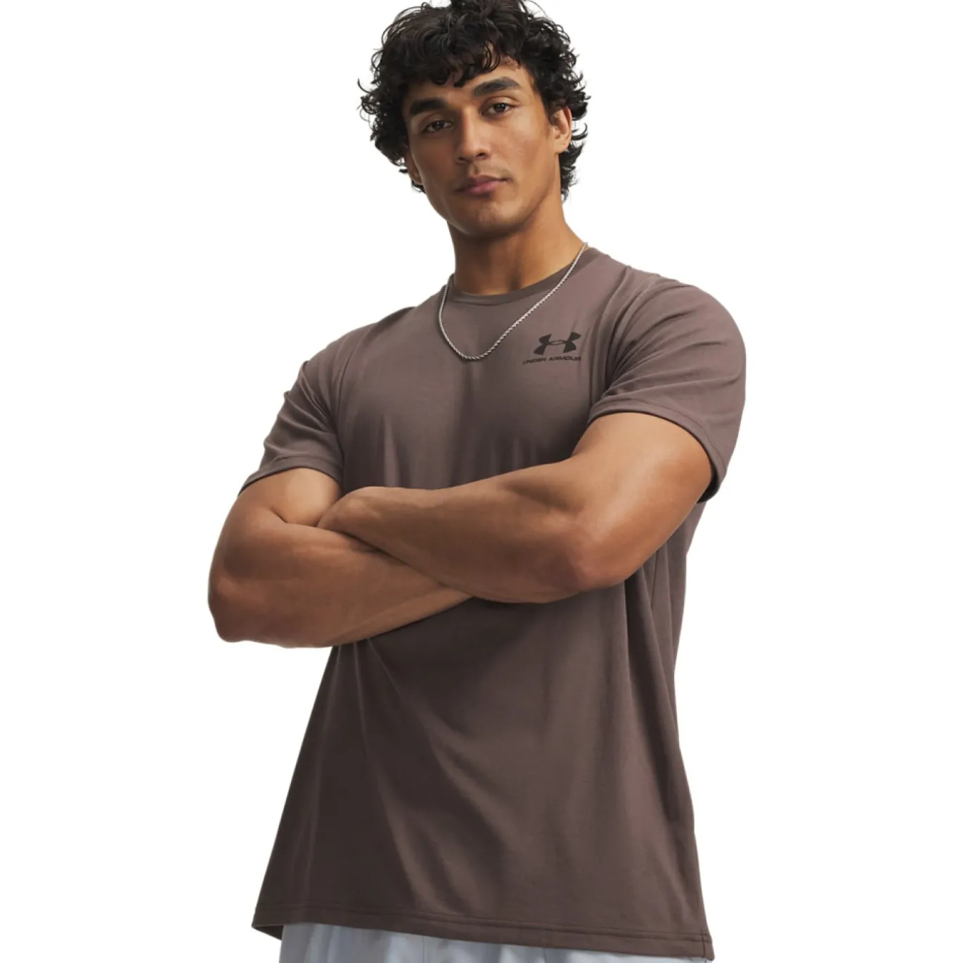 Under Armour Left Chest Logo T-Shirt Bruin Zwart