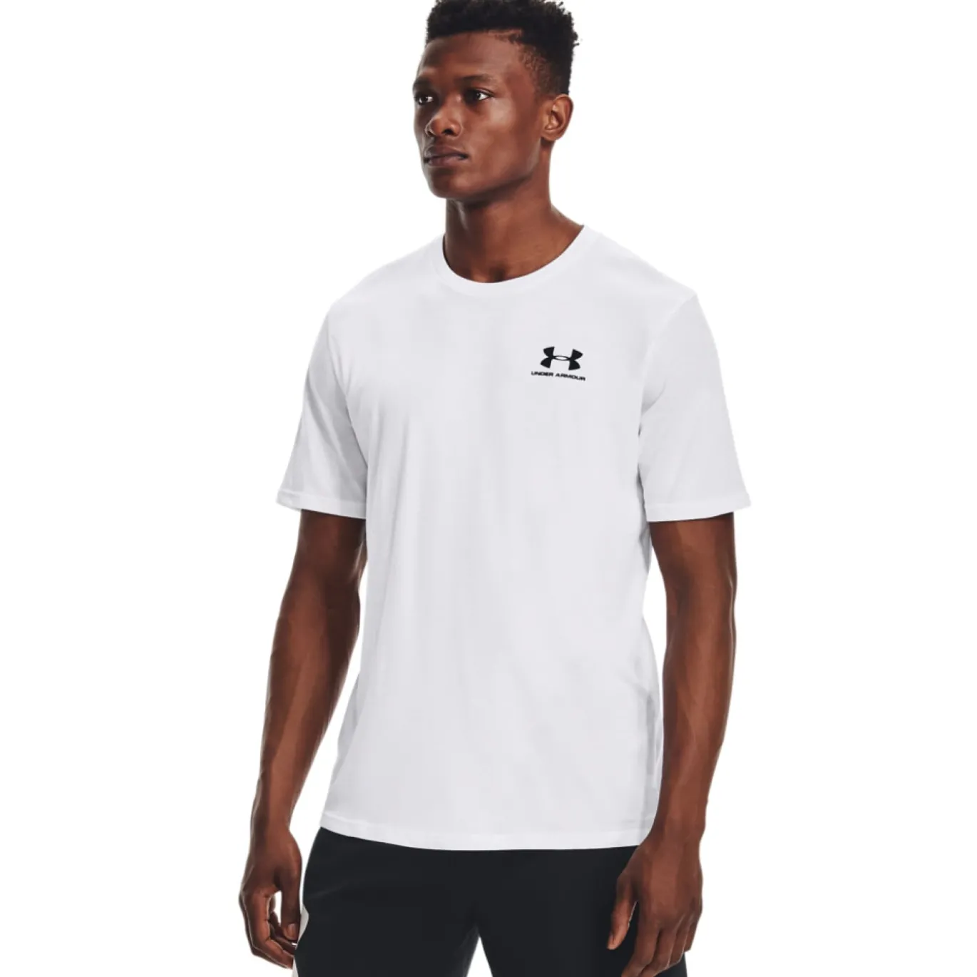Under Armour Left Chest Logo T-Shirt Wit Zwart