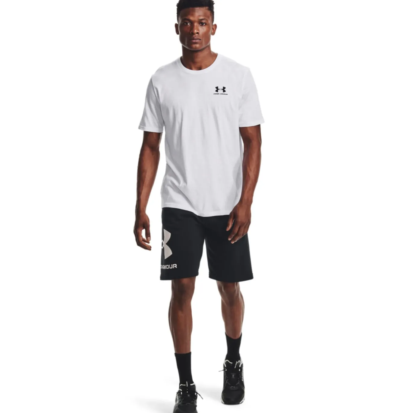 Under Armour Left Chest Logo T-Shirt Wit Zwart