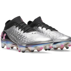 Under Armour Magnetico Elite 6 RCS Gras Voetbalschoenen (FG) Zwart Metallic Silver Felroze