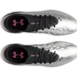 Under Armour Magnetico Pro 6 Gras Voetbalschoenen (FG) Zwart Metallic Silver Felroze